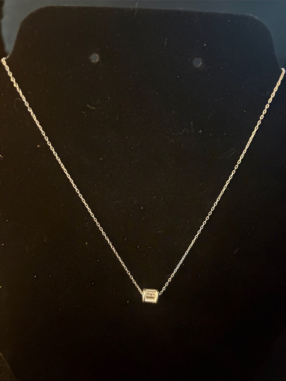 Delicate Silver Cube Pendant Necklace - Women Jewelry